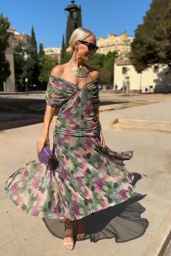 ALMA - LONG DRESS WITH V-NECK