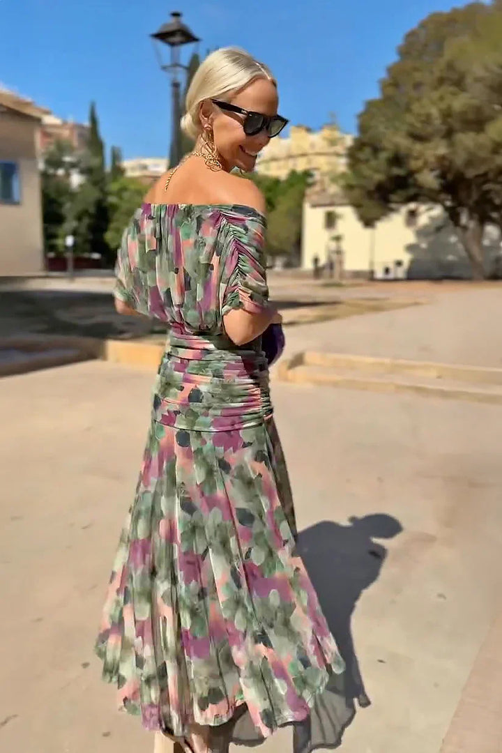 ALMA - LONG DRESS WITH V-NECK