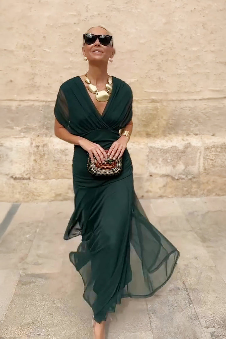 ALMA - LONG DRESS WITH V-NECK