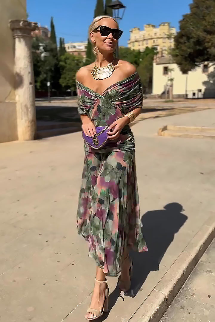 ALMA - LONG DRESS WITH V-NECK