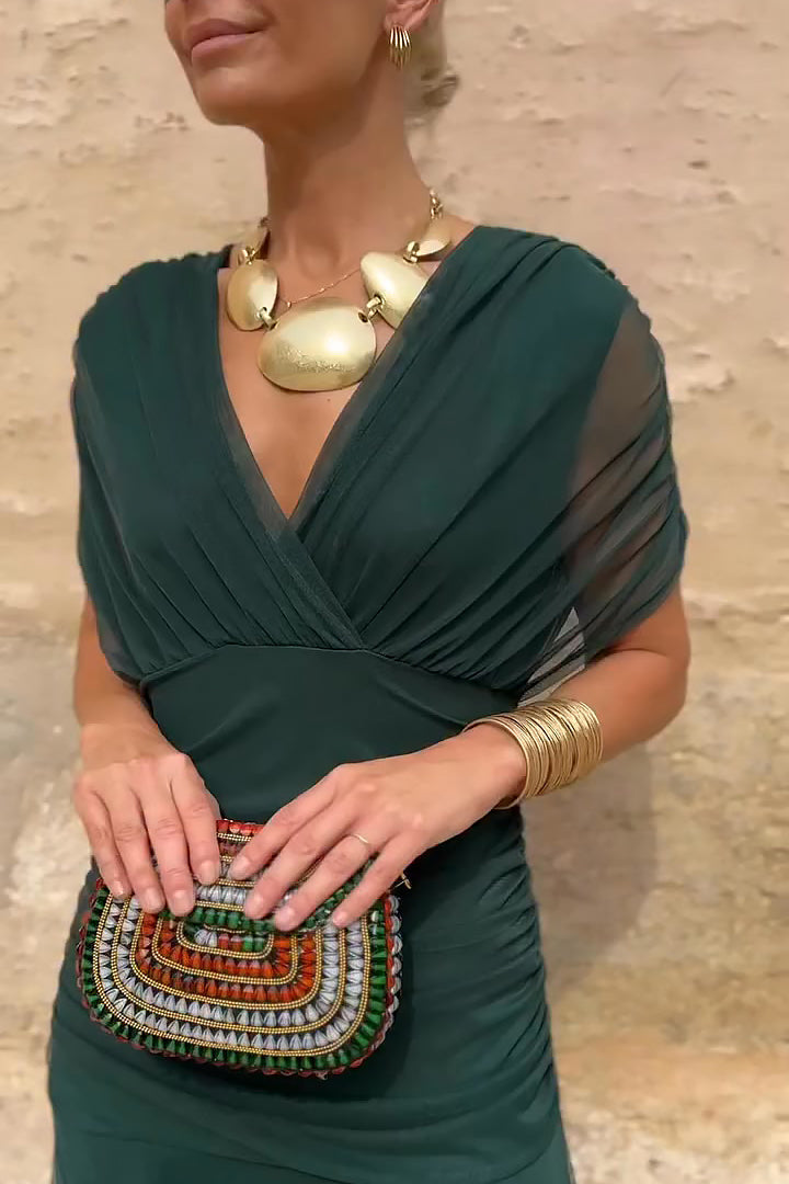 ALMA - LONG DRESS WITH V-NECK