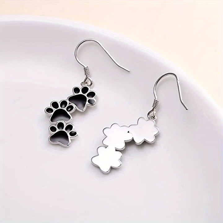 Hanging Earrings with Black Paws Susanne in Rosendal