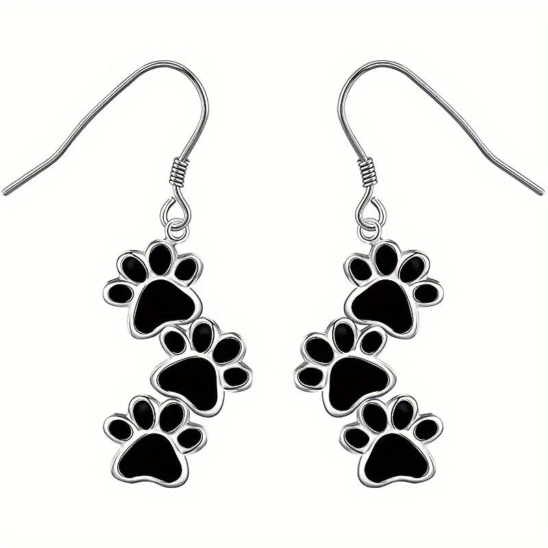 Hanging Earrings with Black Paws Susanne in Rosendal