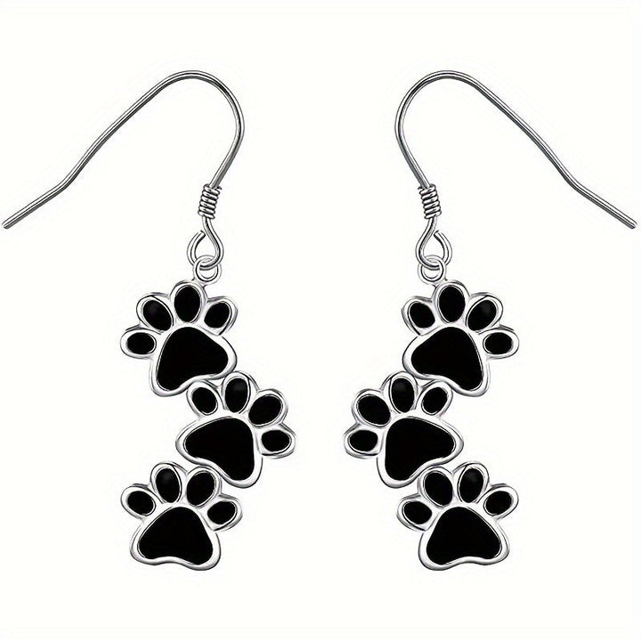Hanging Earrings with Black Paws Susanne in Rosendal