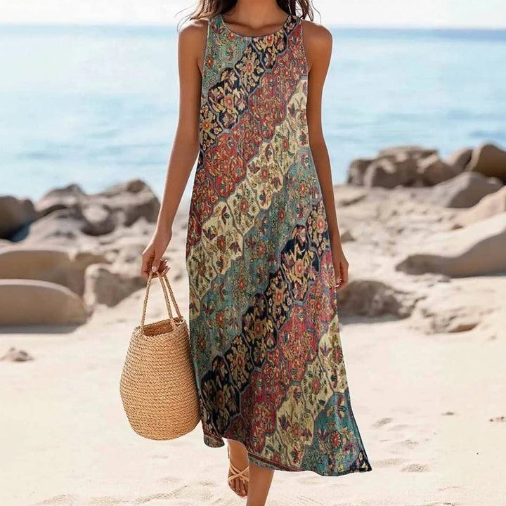 Vintage Ethnic Print Dress