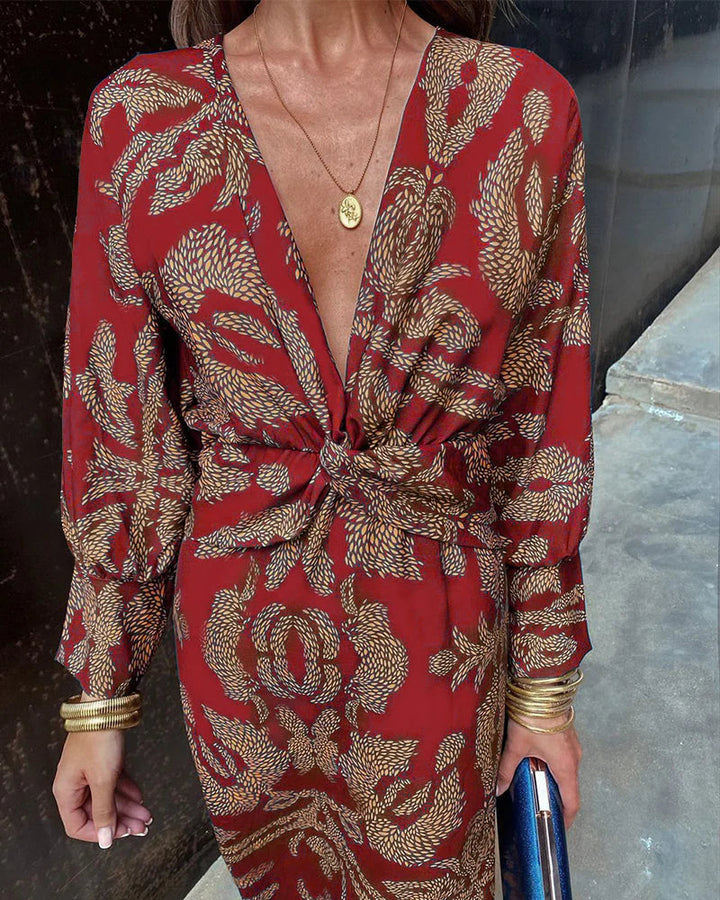 Indica - Chic Long Sleeve Floral Dress