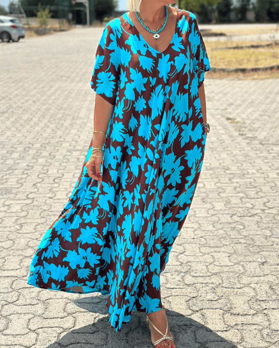 Gómez - Casual Long Dress with Floral Print