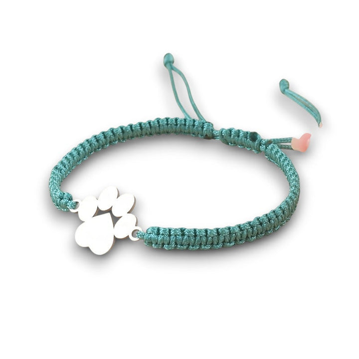 Red Paw Bracelet with Braided Cord Merle in Rosendal