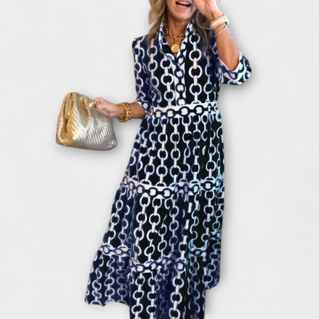 Donna - Midi Dress with Chain Pattern
