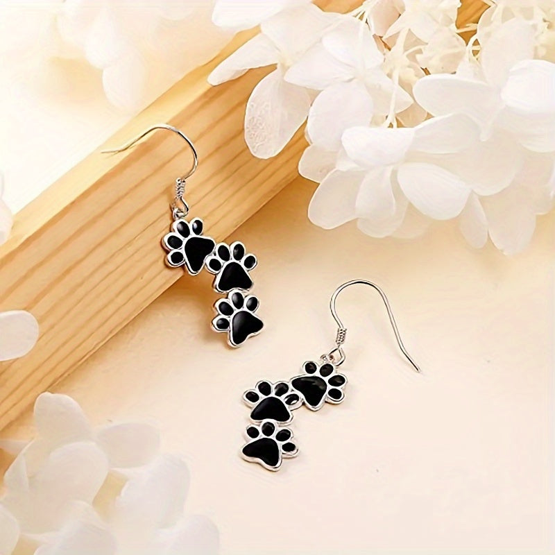 Hanging Earrings with Black Paws Susanne in Rosendal