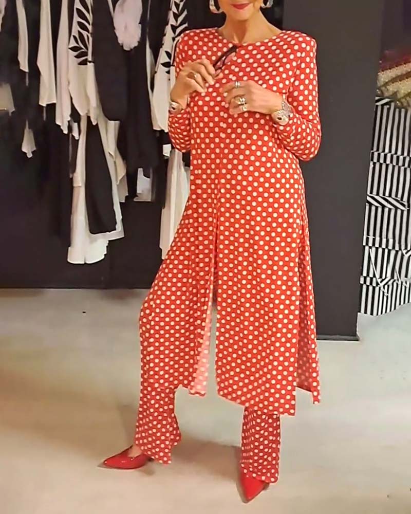 Julia | Chic Polka Dot Split Suit