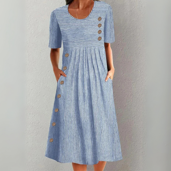 Ella | Striped Midi Dress