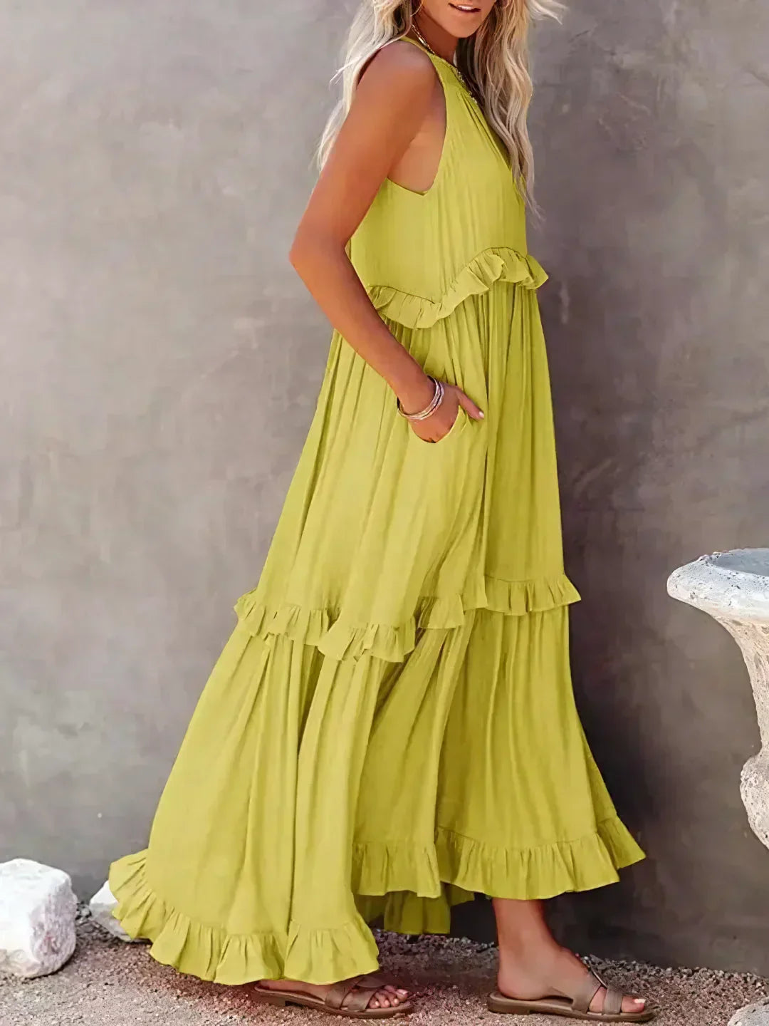 Robyn - Ruffled Halter Maxi Dress