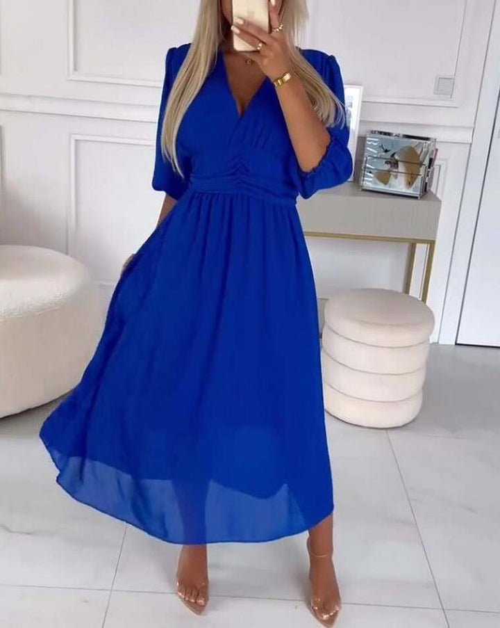 Kelly | V-neck Lightweight Chiffon Dress
