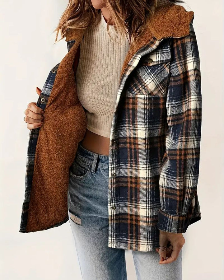Nayla - Plaid Jacket with Cozy Sherpa Lining