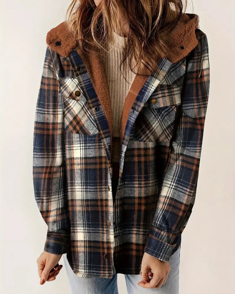 Nayla - Plaid Jacket with Cozy Sherpa Lining
