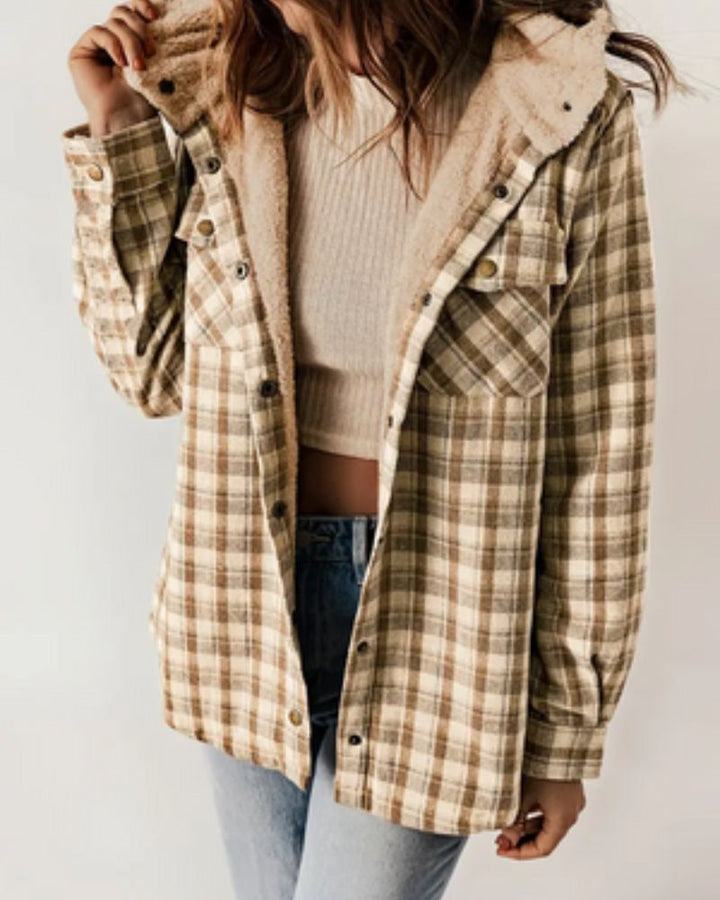 Nayla - Plaid Jacket with Cozy Sherpa Lining