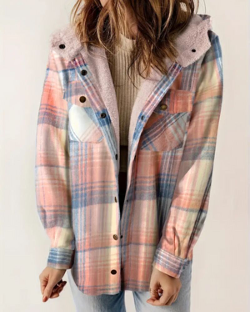 Nayla - Plaid Jacket with Cozy Sherpa Lining