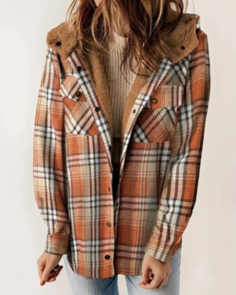 Nayla - Plaid Jacket with Cozy Sherpa Lining