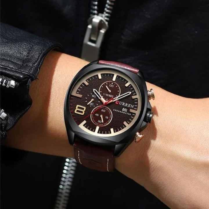 Water-Resistant Military Chronograph Sports Watch