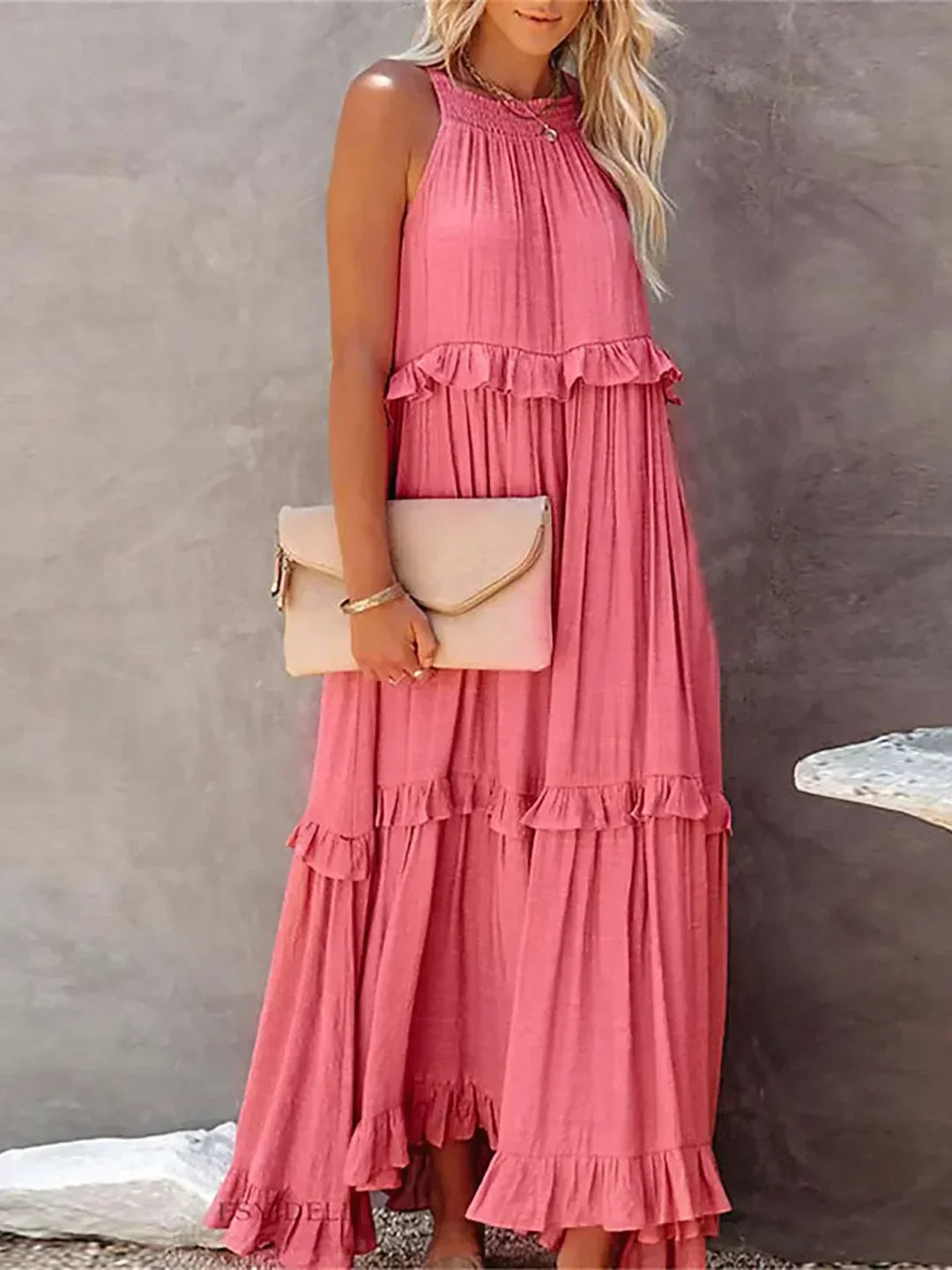 Robyn - Ruffled Halter Maxi Dress
