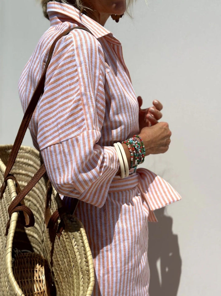 Mona Stripe: Chic Shirtdress