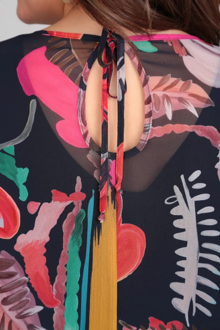 Linda | Midi Dress in Bold Floral Print