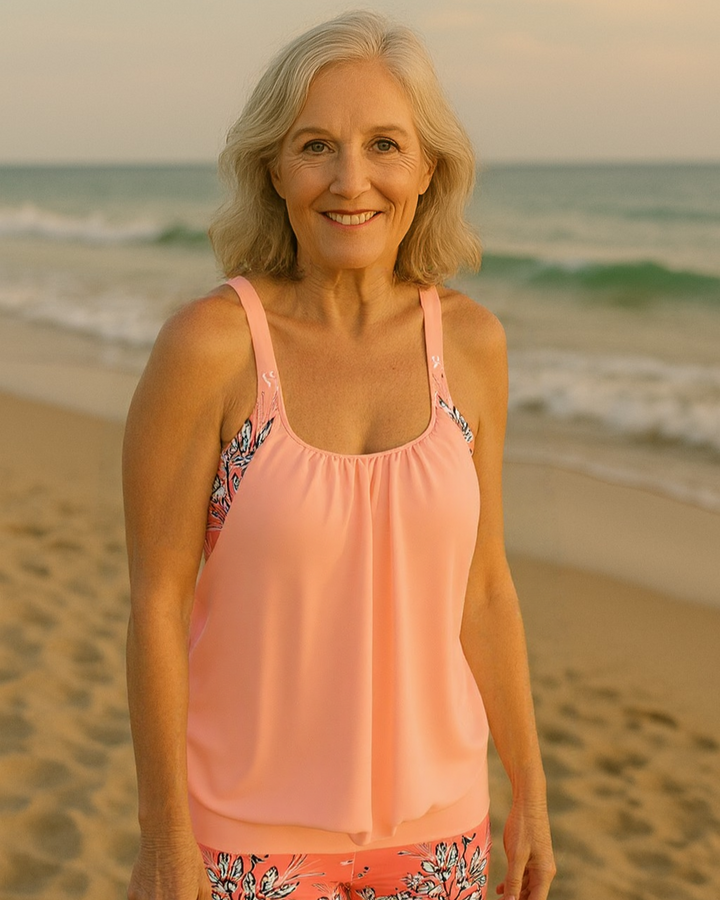 Sheila - Classic Tankini with Floral Print