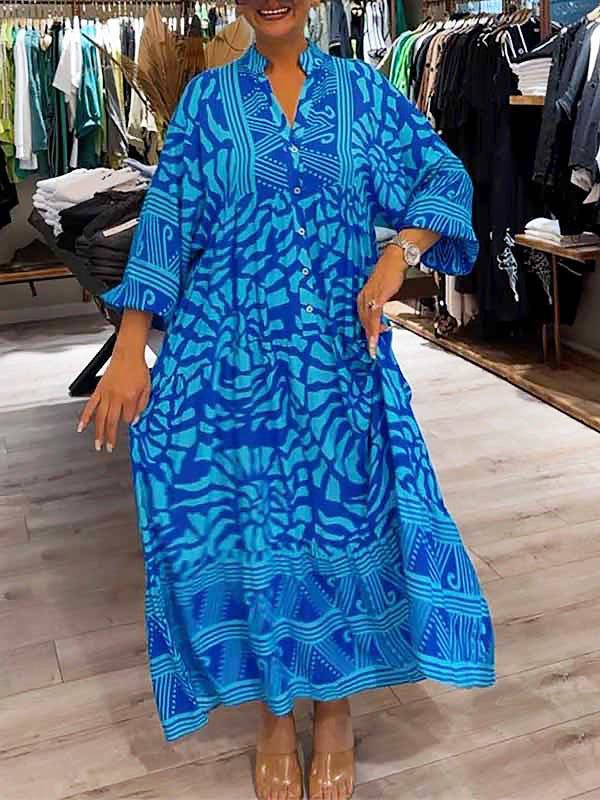 Silvana - V-Neck Printed Dress