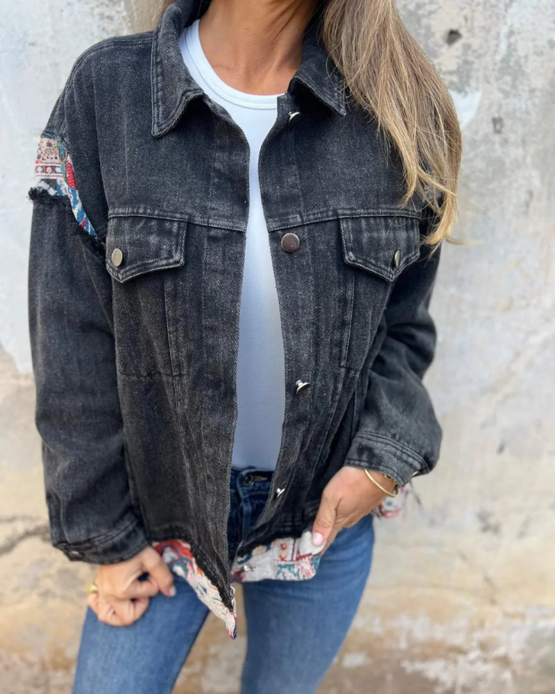 Yulia - Denim Patchwork Casual Jacket