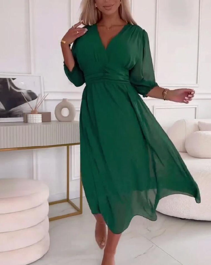 Kelly | V-neck Lightweight Chiffon Dress