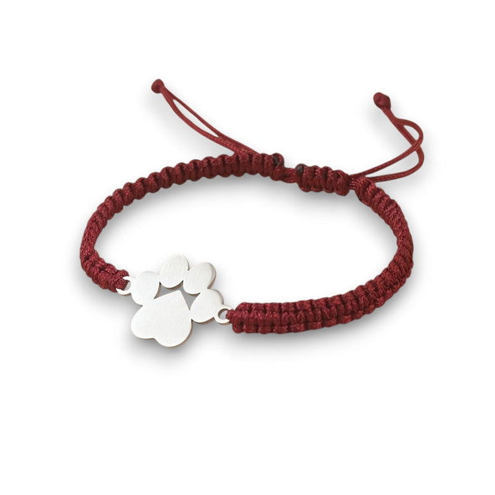 Red Paw Bracelet with Braided Cord Merle in Rosendal
