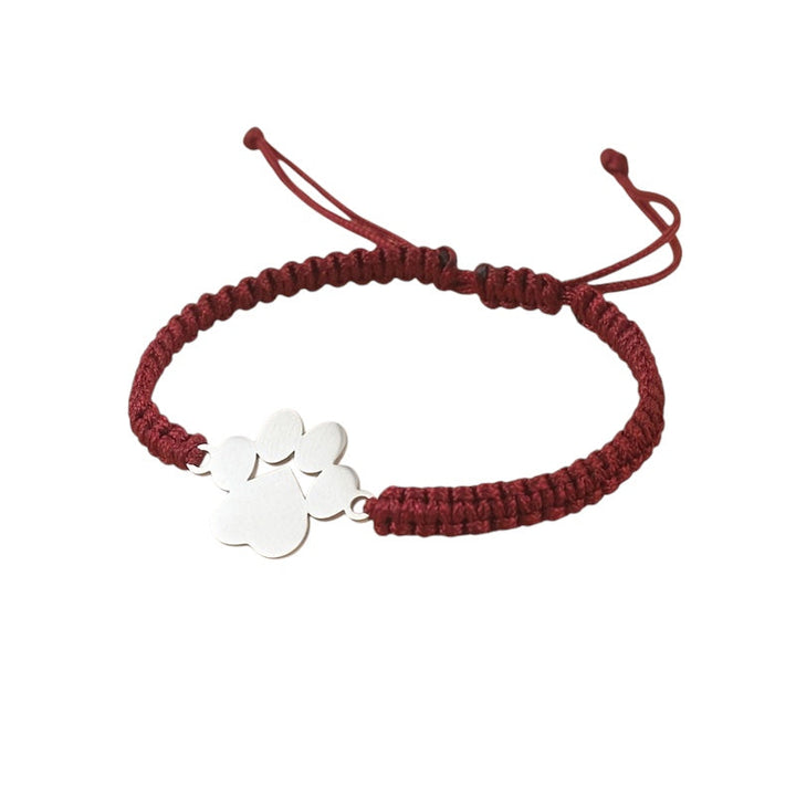 Red Paw Bracelet with Braided Cord Merle in Rosendal