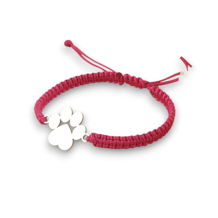 Red Paw Bracelet with Braided Cord Merle in Rosendal