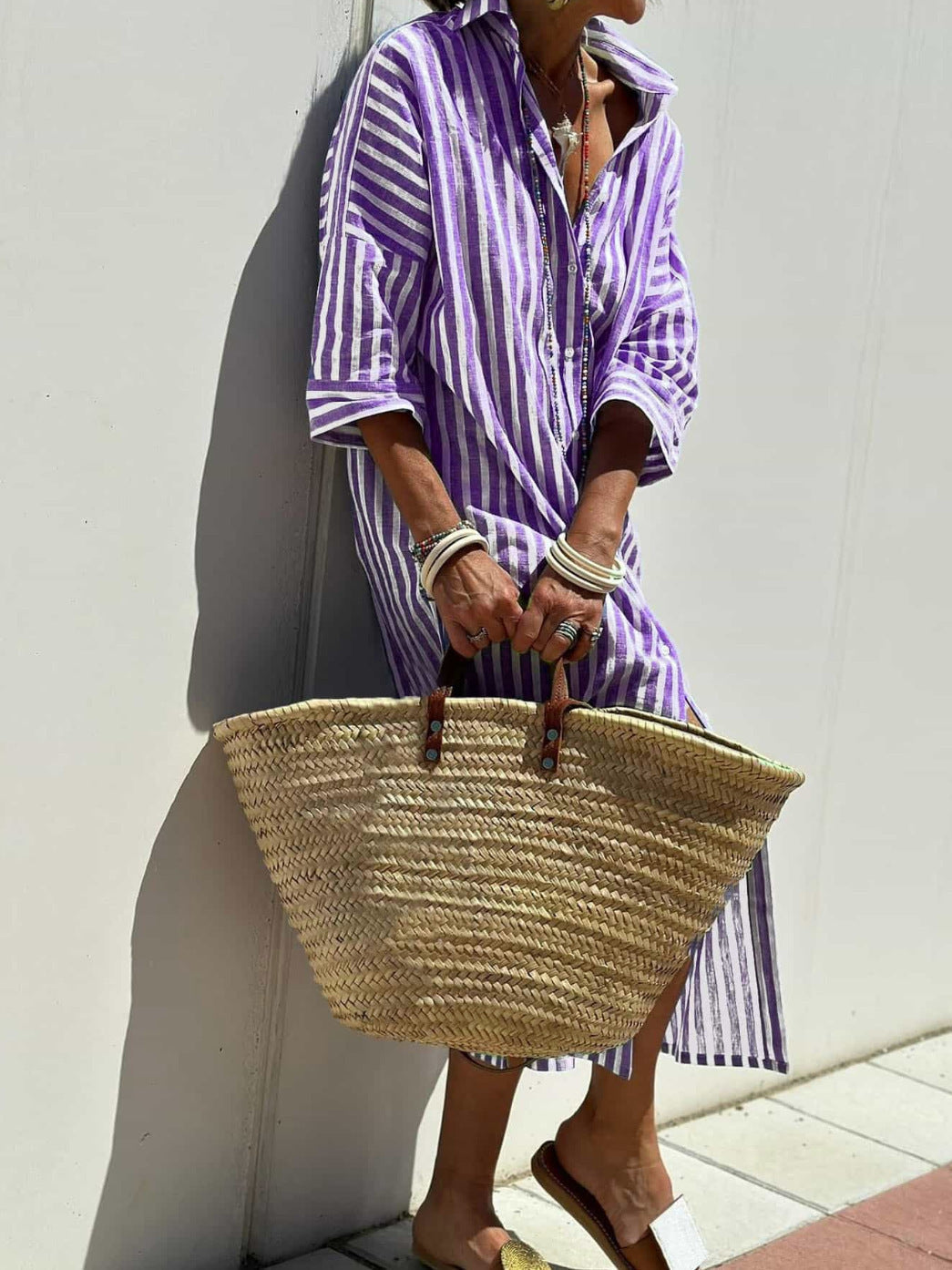 Mona Stripe: Chic Shirtdress