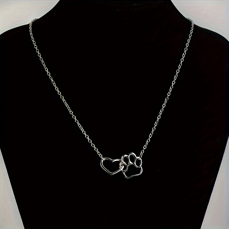 Heart & Paw Necklace in Gold Look at Rosendal