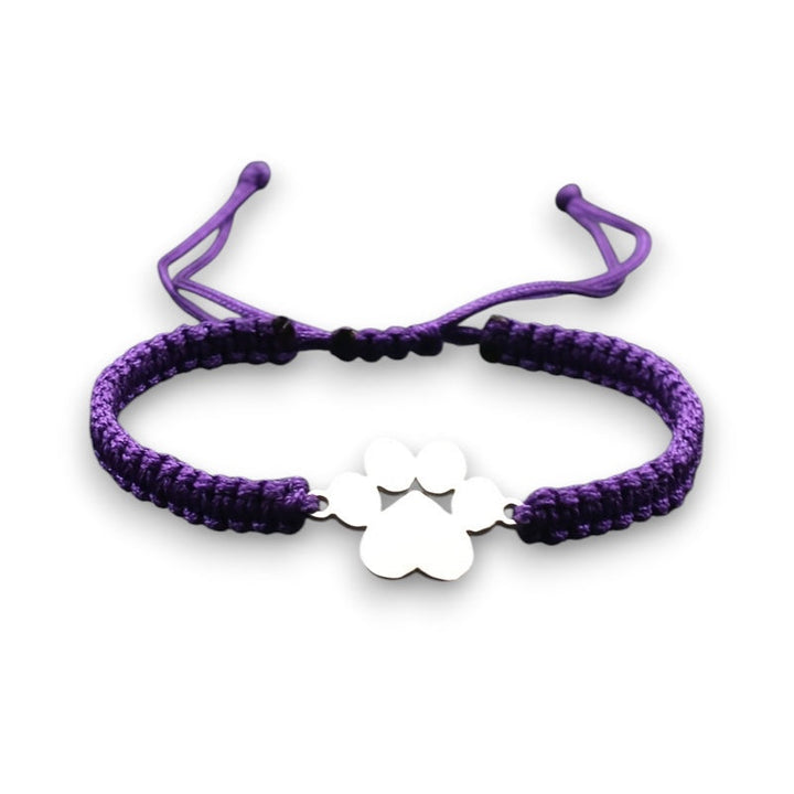 Red Paw Bracelet with Braided Cord Merle in Rosendal