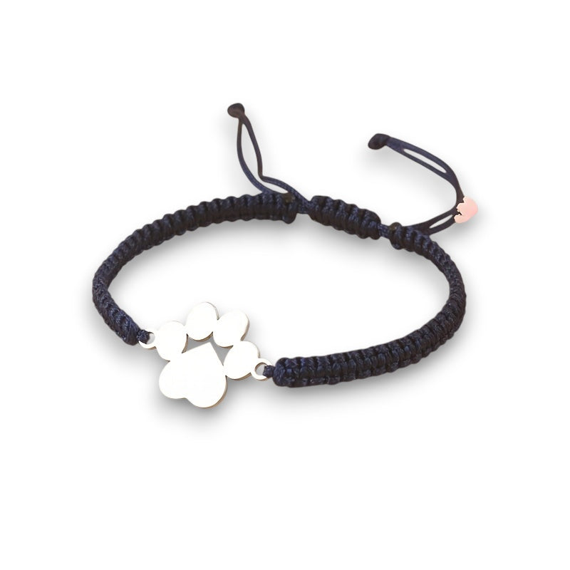 Red Paw Bracelet with Braided Cord Merle in Rosendal