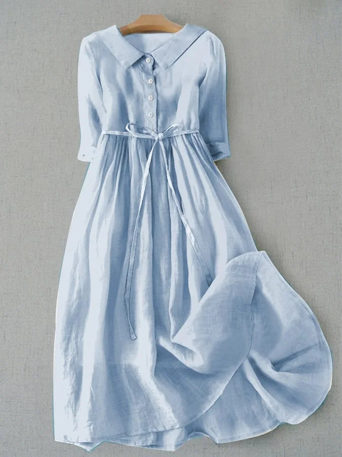 Lux - Chic Half Sleeve Lace-Up Waist Dress