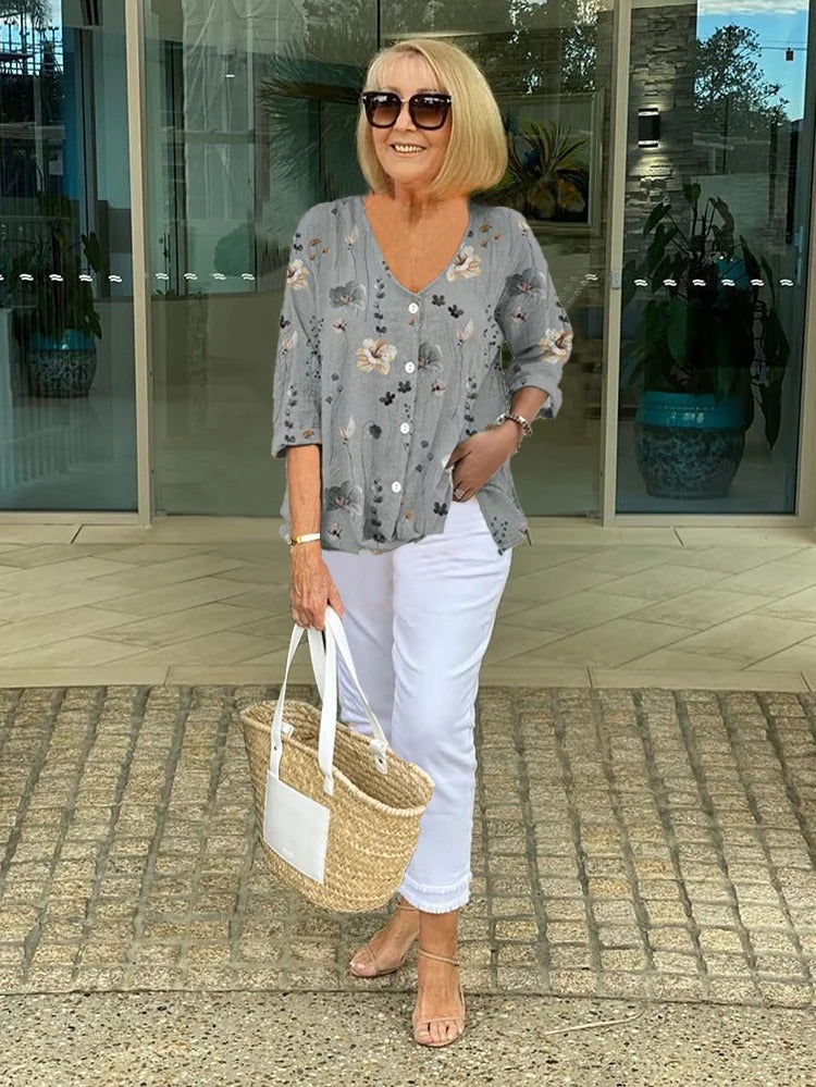 Joanne | Patterned Button-Up Tunic