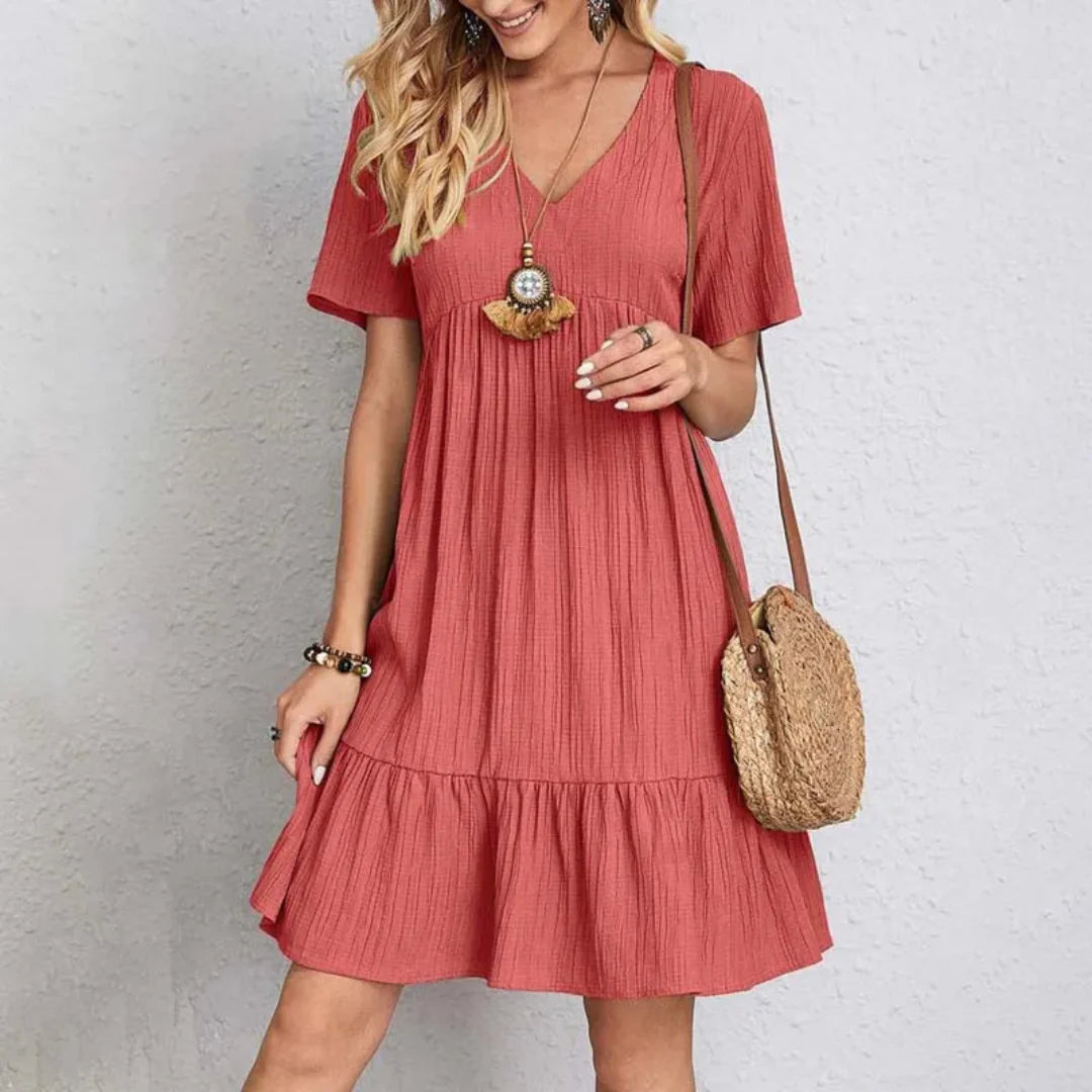 Elske™ | Elegant V-Neck Mini Dress (1+1 FREE)