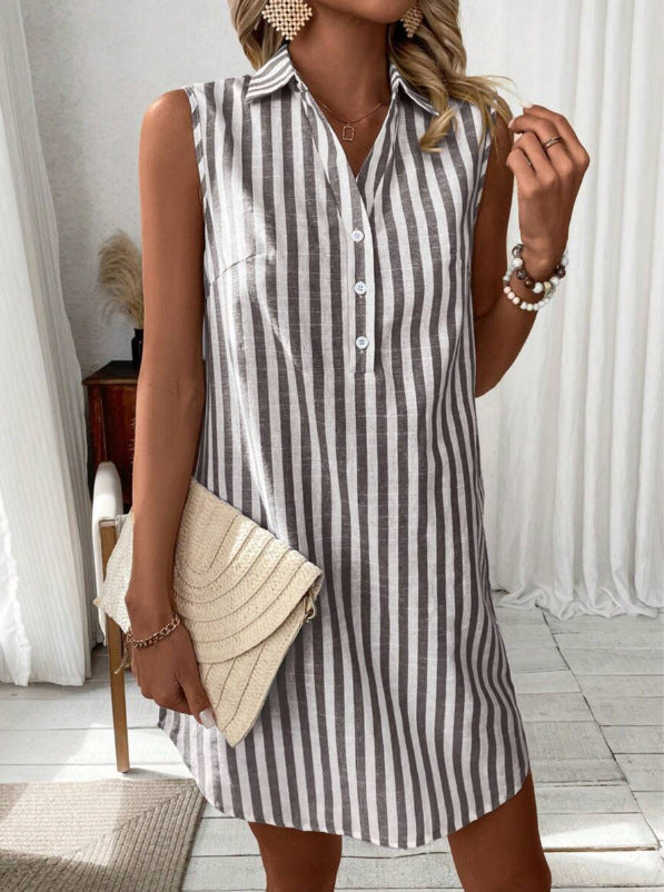 Lucy™ | Elegant Striped Shirt Dress