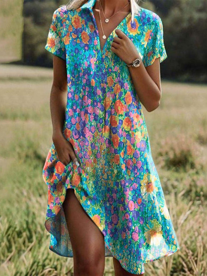Taylor - Retro Bohemian V-Neck Dress
