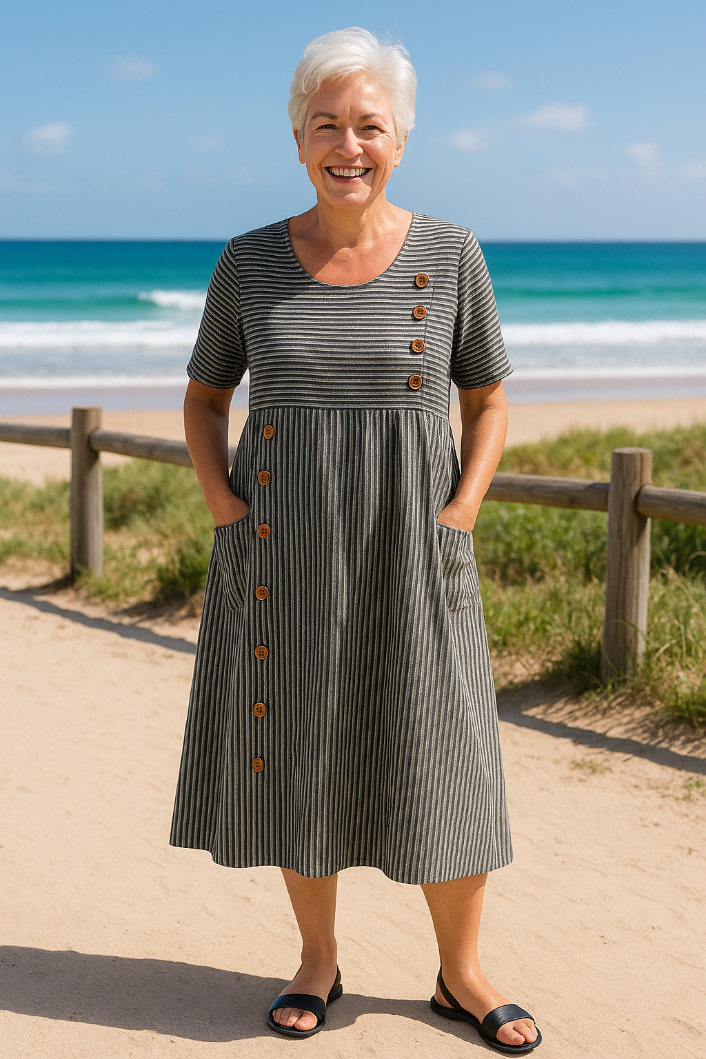 Brienne | Striped Midi Dress – Ultimate Comfort for Daily Confidence