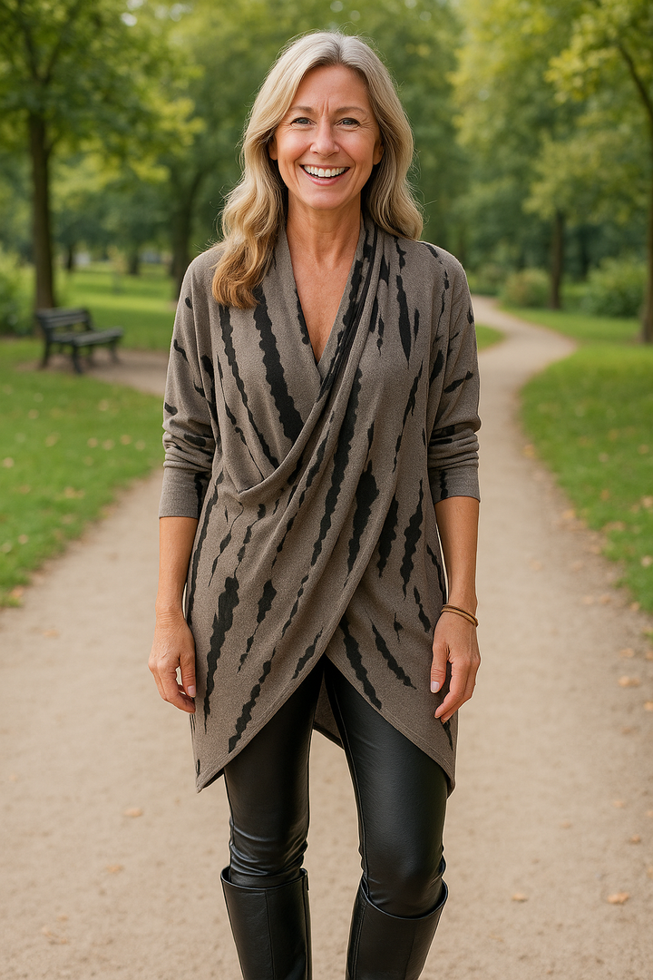 Anoria | Comfort Drape Dress – Tummy-Friendly with Arm Coverage