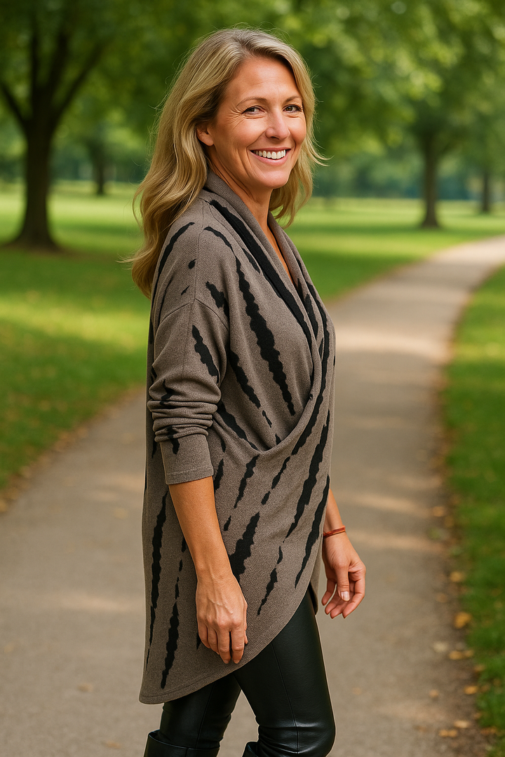 Anoria | Comfort Drape Dress – Tummy-Friendly with Arm Coverage