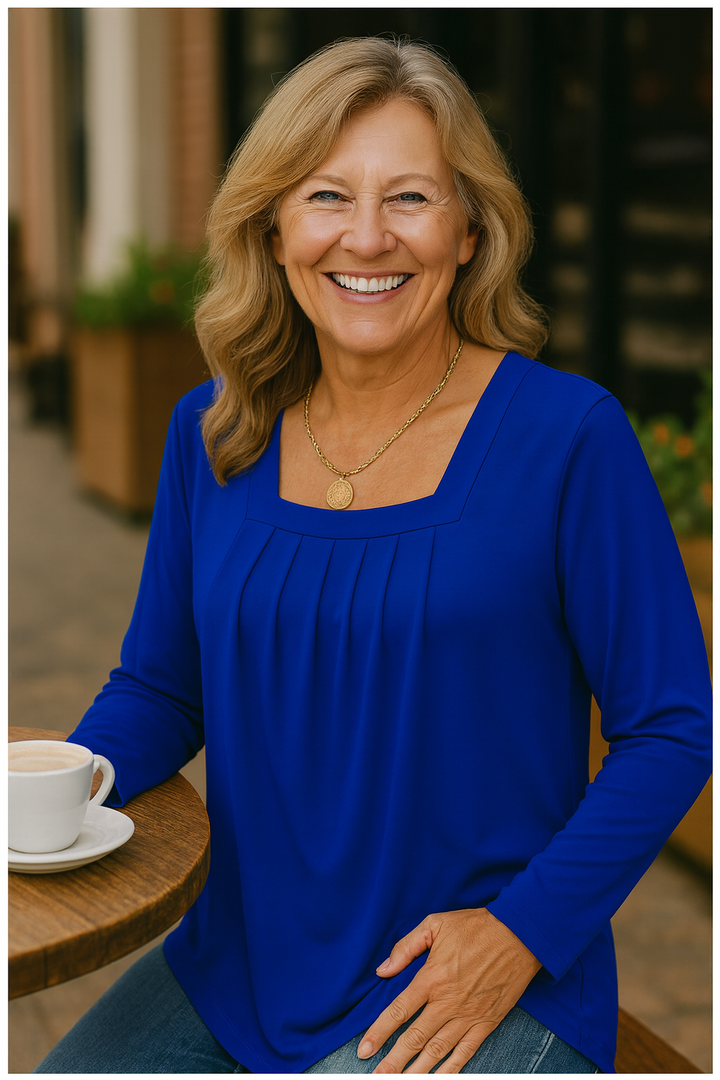 Colleen | Long Sleeve Pleated Comfort Top – Your Go-To for Everyday Confidence.