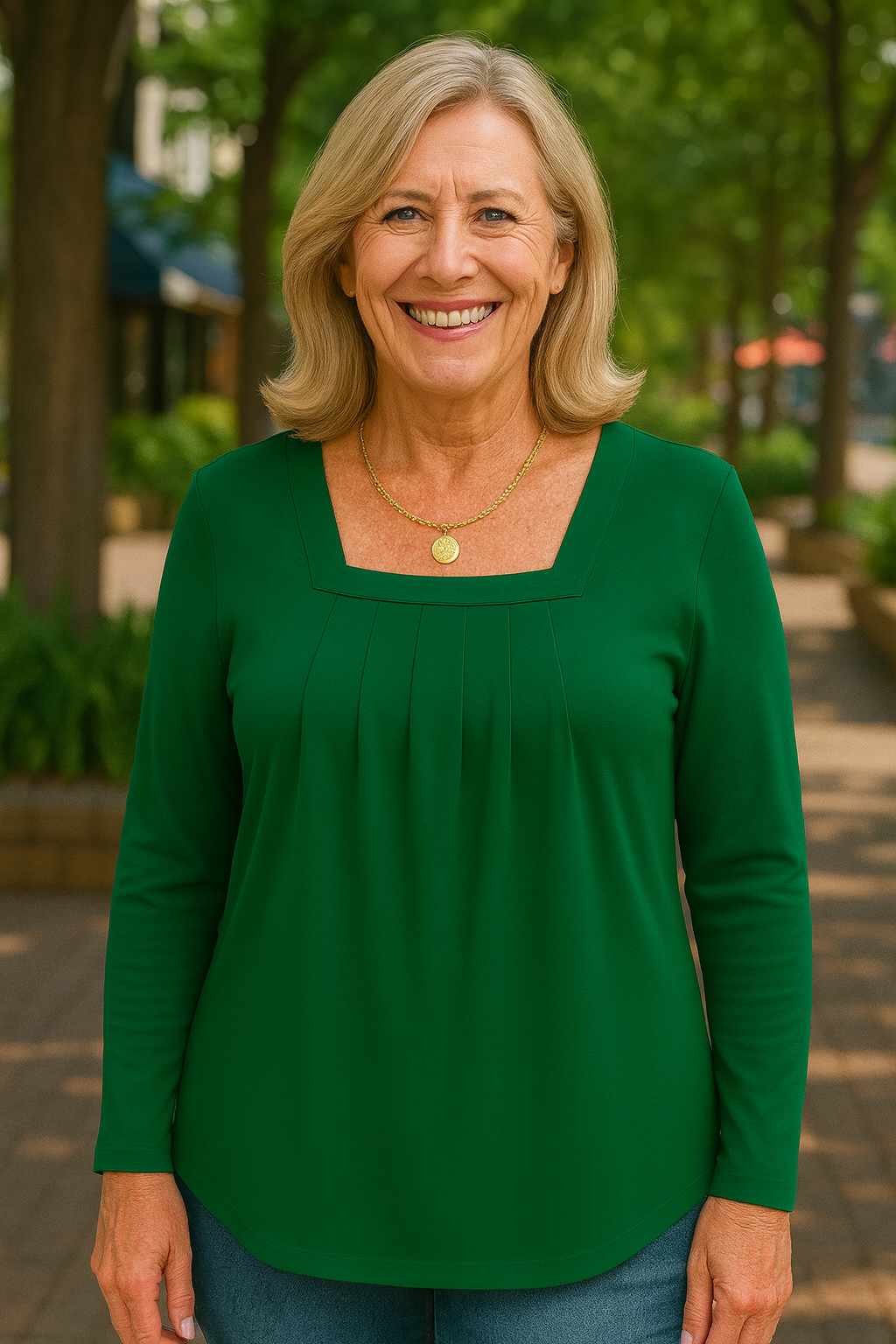 Colleen | Long Sleeve Pleated Comfort Top – Your Go-To for Everyday Confidence.