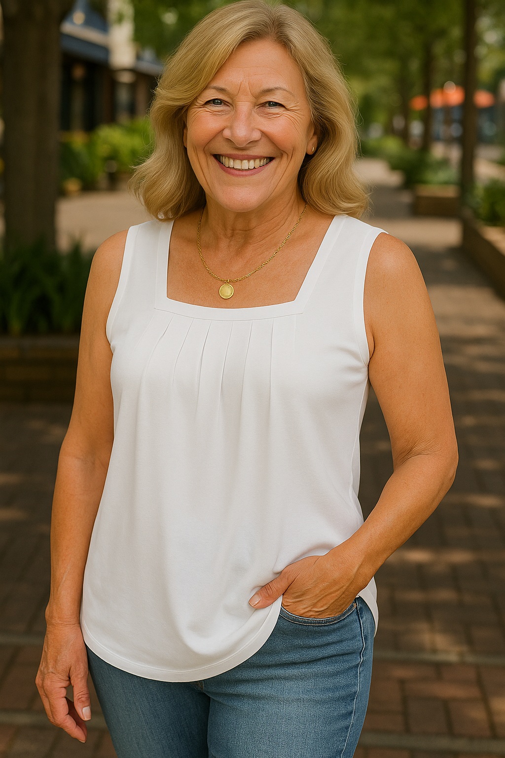 Colleen Sleeveless Pleated Top – Effortless Comfort, Unmatched Confidence