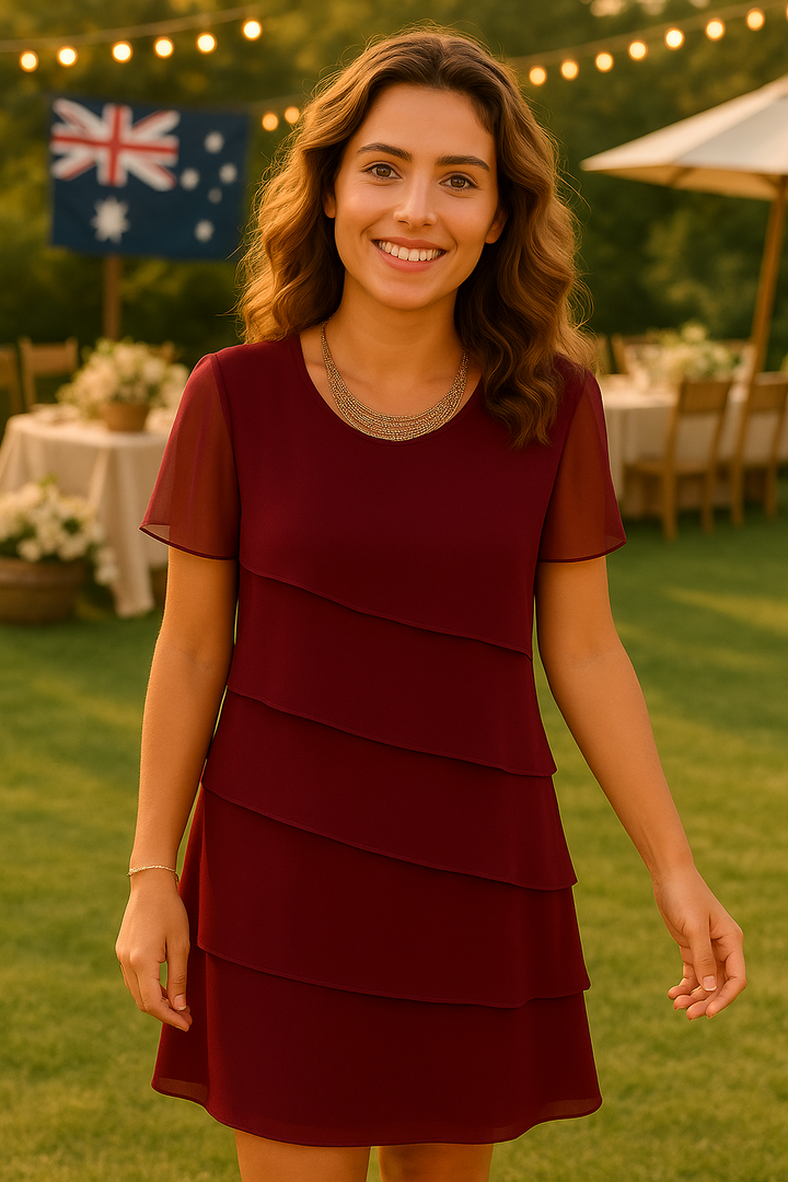 Beatrice | Chic Pleated Chiffon Midi Dress